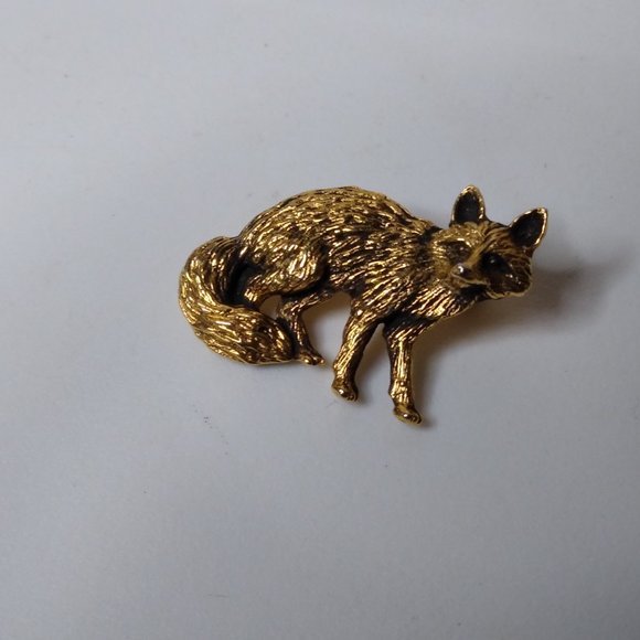 Vintage Lilli Heart Pewter Fox Brooch - Picture 3 of 10